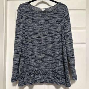 Westport Blue & White Beautiful Knit Sweater! Women's Size 1X